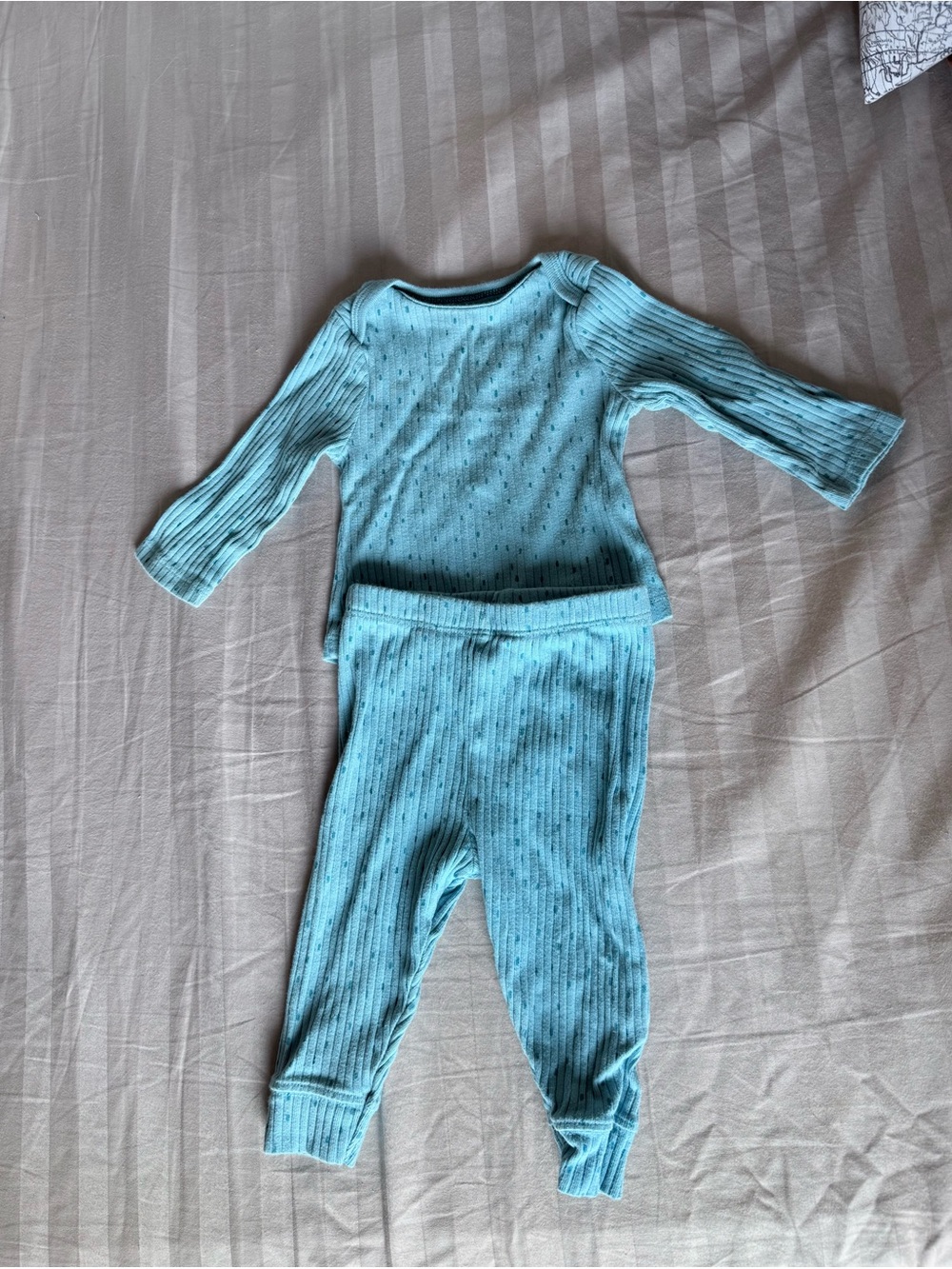 2 for $10 Cloud Island Baby Ribbed Knit Two-Piece Set - Aqua Blue